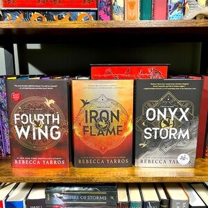 1st Ed Rebecca Yarros Book Set - Fourth Wing, Iron Flame, Onyx Storm